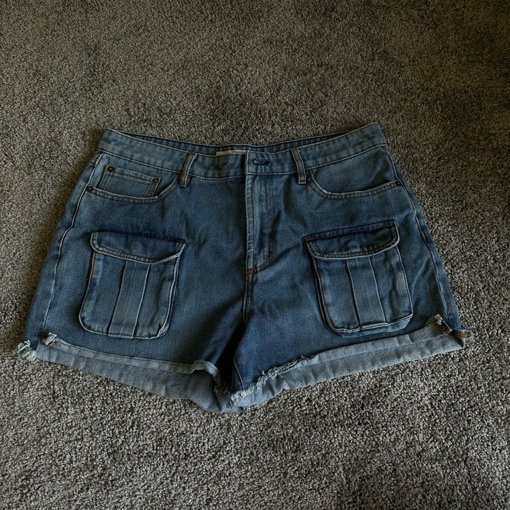 7 Seven Blue Jean Shorts Relaxed Fit